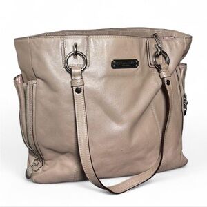 Coach Beige Leather Tote Bag